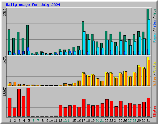 Daily usage for July 2024