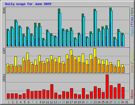 Daily usage for June 2025