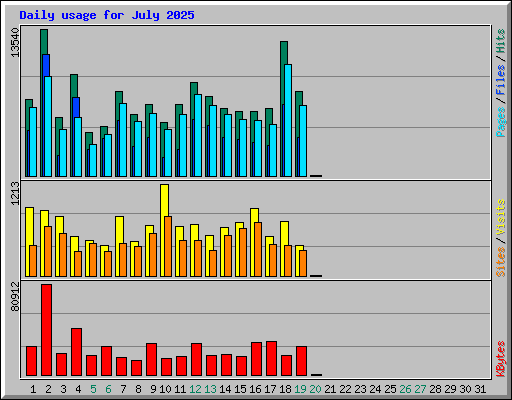 Daily usage for July 2025