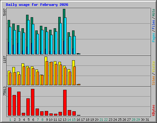Daily usage for February 2026
