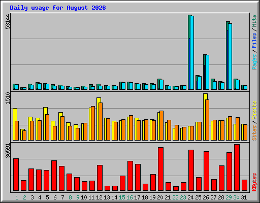 Daily usage for August 2026