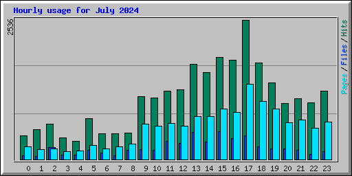 Hourly usage for July 2024