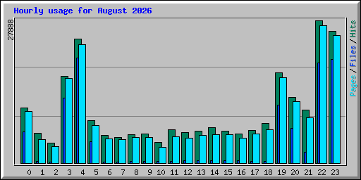 Hourly usage for August 2026