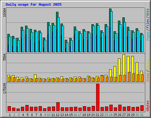 Daily usage for August 2025